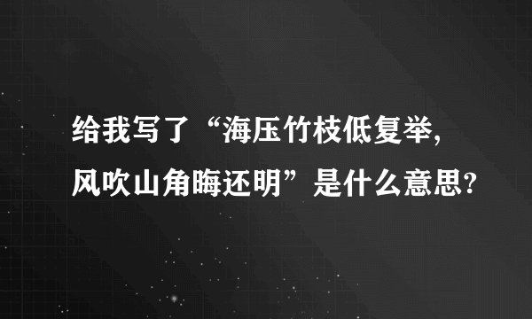给我写了“海压竹枝低复举,风吹山角晦还明”是什么意思?