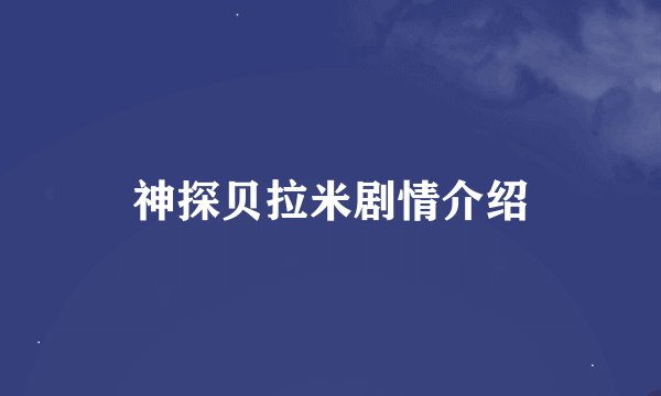 神探贝拉米剧情介绍