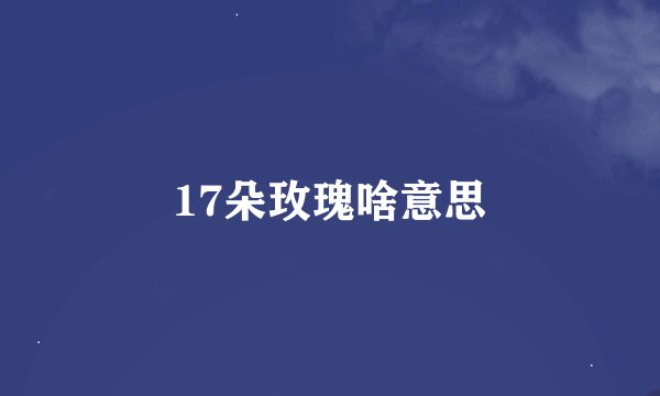 17朵玫瑰啥意思