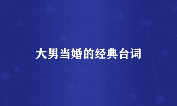 大男当婚的经典台词