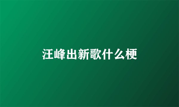 汪峰出新歌什么梗