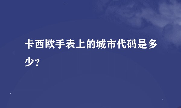 卡西欧手表上的城市代码是多少？