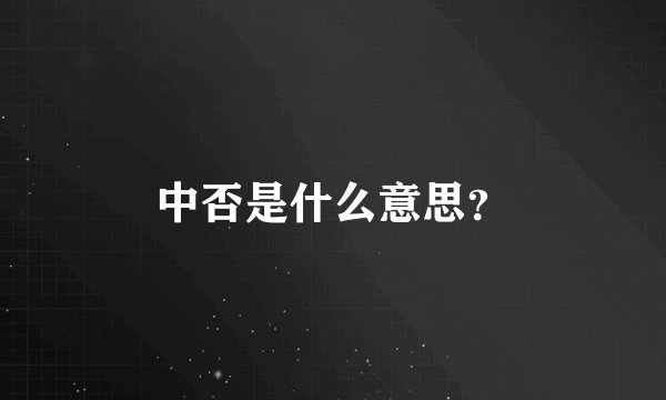 中否是什么意思?