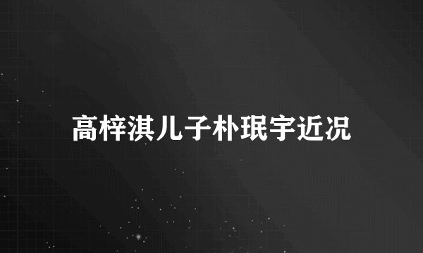 高梓淇儿子朴珉宇近况