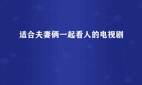 适合夫妻俩一起看人的电视剧
