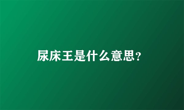 尿床王是什么意思？