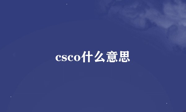 csco什么意思