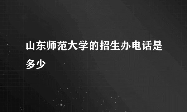 山东师范大学的招生办电话是多少