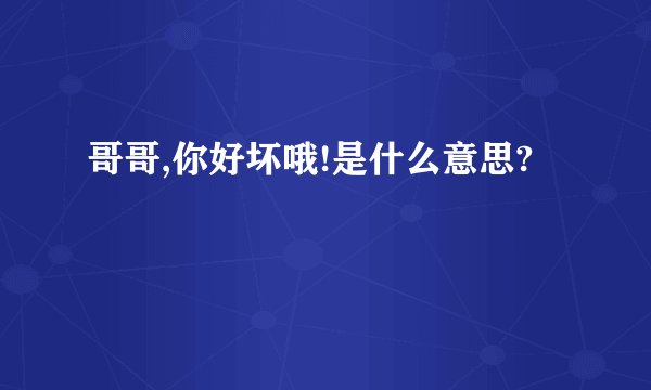 哥哥,你好坏哦!是什么意思?