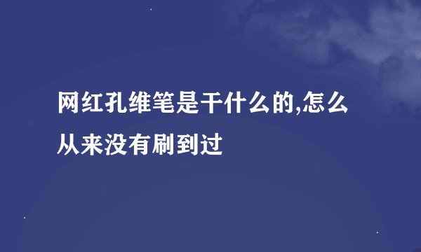 网红孔维笔是干什么的,怎么从来没有刷到过