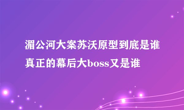 湄公河大案苏沃原型到底是谁真正的幕后大boss又是谁