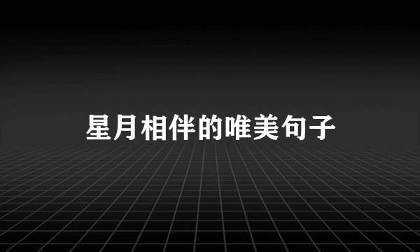 星月相伴的唯美句子