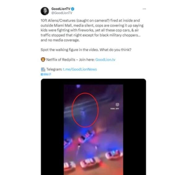 美购物中心惊现外星人？美媒：60辆警车出警画面疯传，引发猜测