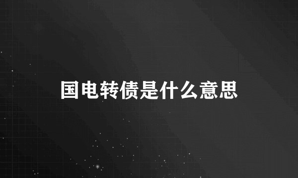 国电转债是什么意思