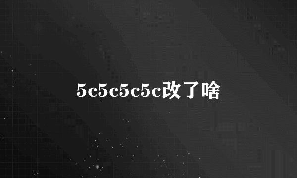 5c5c5c5c改了啥