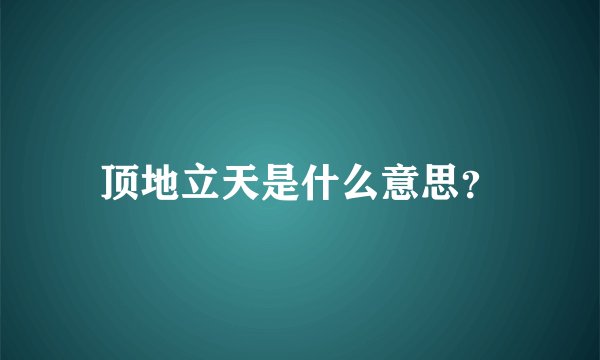 顶地立天是什么意思？