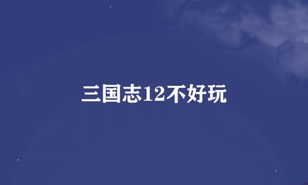 三国志12不好玩
