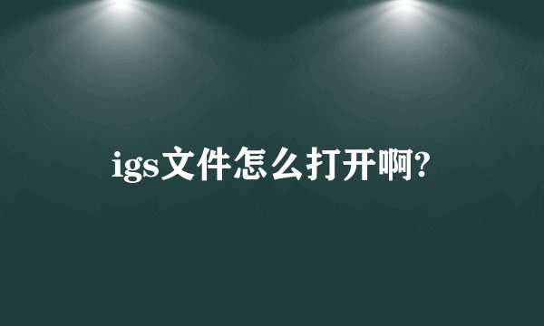 igs文件怎么打开啊?