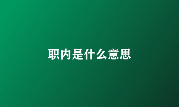 职内是什么意思