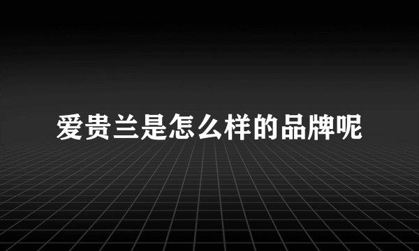 爱贵兰是怎么样的品牌呢