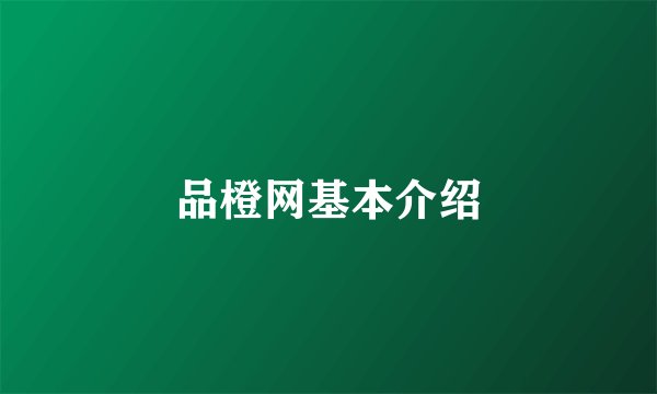 品橙网基本介绍