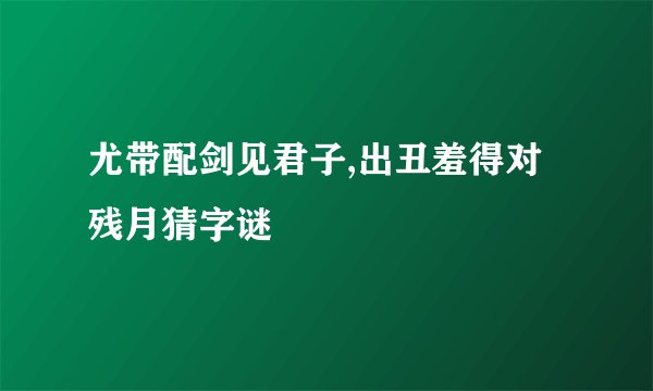 尤带配剑见君子,出丑羞得对残月猜字谜