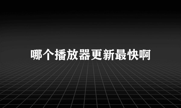 哪个播放器更新最快啊
