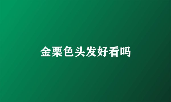 金栗色头发好看吗