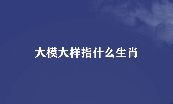 大模大样指什么生肖