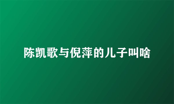 陈凯歌与倪萍的儿子叫啥