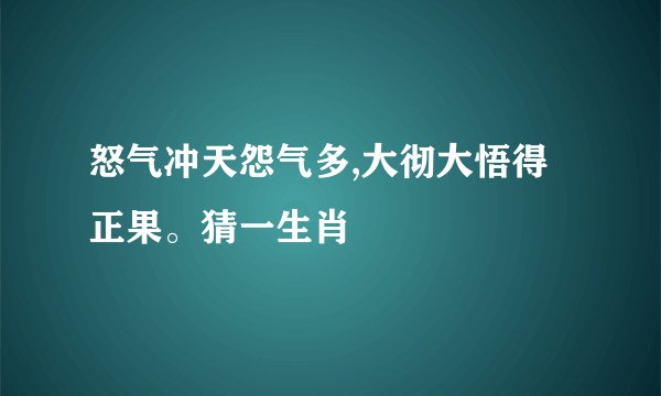 怒气冲天怨气多,大彻大悟得正果。猜一生肖