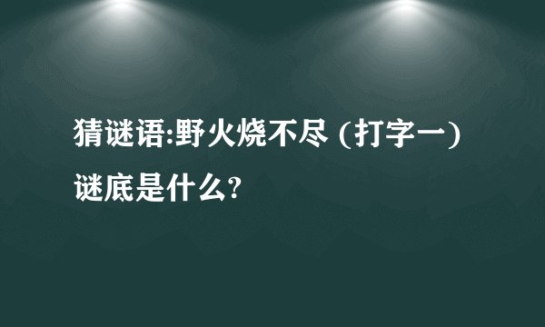 猜谜语:野火烧不尽 (打字一)谜底是什么?