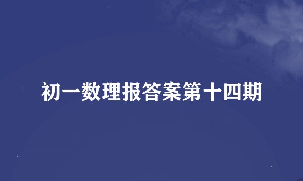 初一数理报答案第十四期