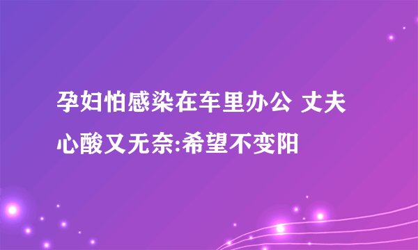 孕妇怕感染在车里办公 丈夫心酸又无奈:希望不变阳