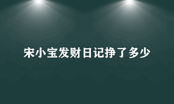 宋小宝发财日记挣了多少