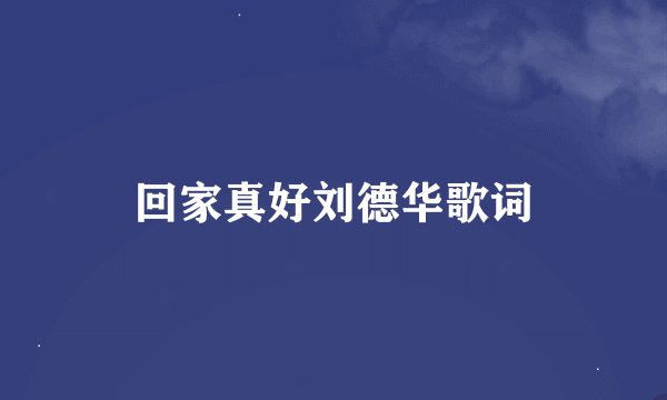回家真好刘德华歌词
