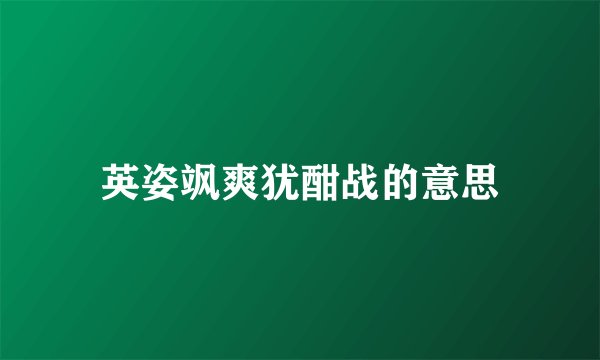 英姿飒爽犹酣战的意思
