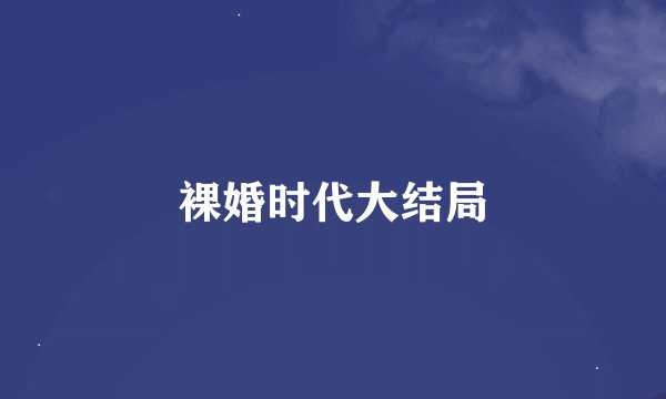 裸婚时代大结局