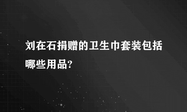 刘在石捐赠的卫生巾套装包括哪些用品?