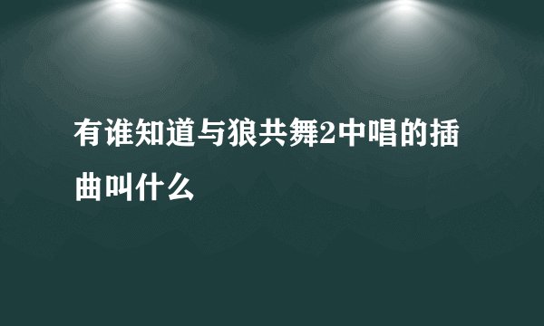 有谁知道与狼共舞2中唱的插曲叫什么