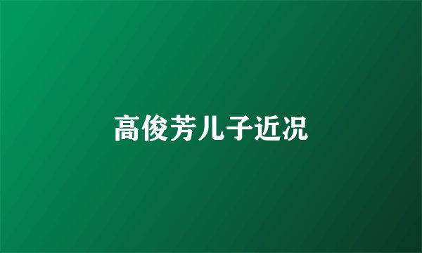 高俊芳儿子近况