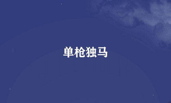 单枪独马
