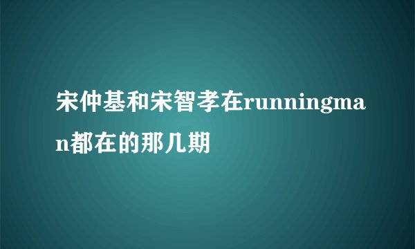 宋仲基和宋智孝在runningman都在的那几期
