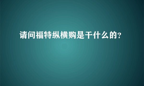 请问福特纵横购是干什么的？