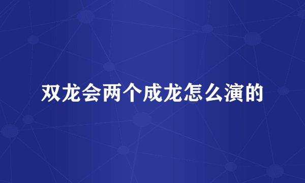 双龙会两个成龙怎么演的