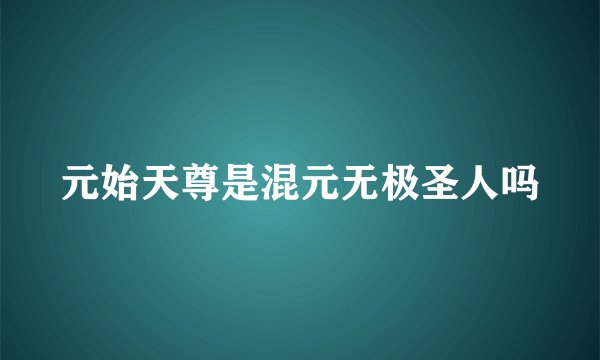 元始天尊是混元无极圣人吗
