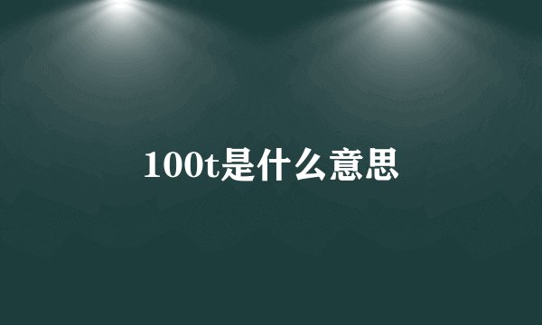 100t是什么意思