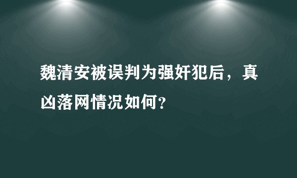 魏清安被误判为强奸犯后，真凶落网情况如何？
