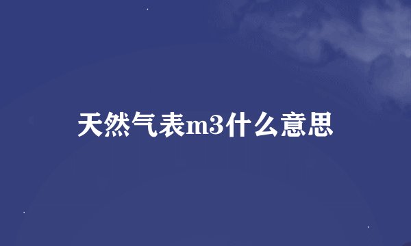 天然气表m3什么意思