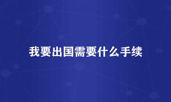 我要出国需要什么手续